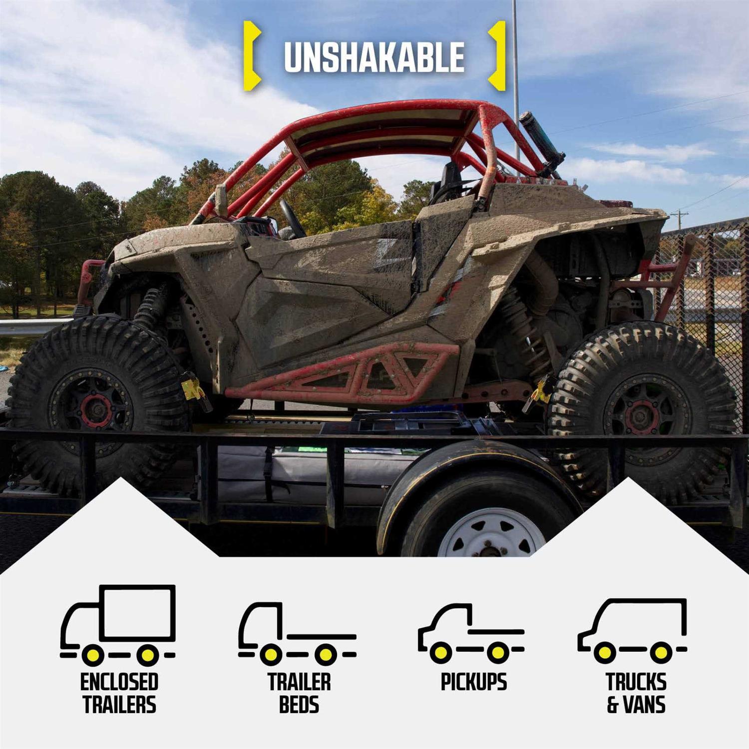 Dc Cargo Mall Wheel Chocks + E-Track Ratchet Straps Atv Tie-down Kit - Zenithce