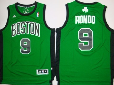 Boston Celtics #9 Rajon Rondo Revolution 30 Swingman Green With Black Jersey - Zenithce