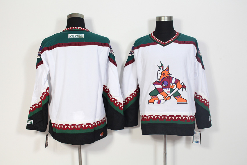 Arizona Coyotes White CCM Throwback Stitched Jersey - Zenithce