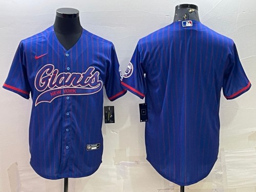 New York Giants Blue With Patch Cool Base Stitched Baseball Jersey - Zenithce