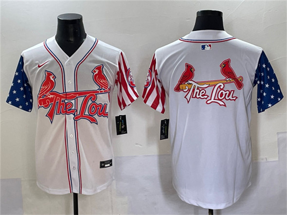 St. Louis Cardinals Team Big Logo White Independence Day Vapor Premier Limited Stitched Jersey - Zenithce