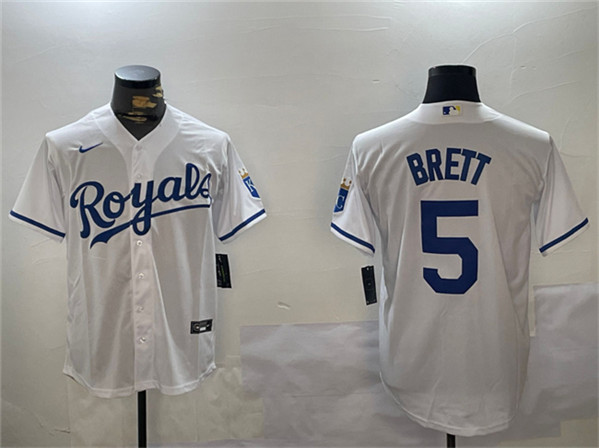 Kansas City Royals #5 George Brett White Cool Base Stitched Jersey - Zenithce