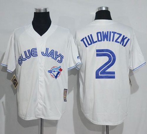 Blue Jays #2 Troy Tulowitzki White Cooperstown Throwback Stitched Jersey - Zenithce