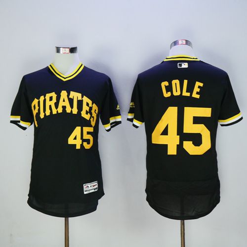 Pirates #45 Gerrit Cole Black Flexbase Authentic Collection Cooperstown Stitched Jersey - Zenithce