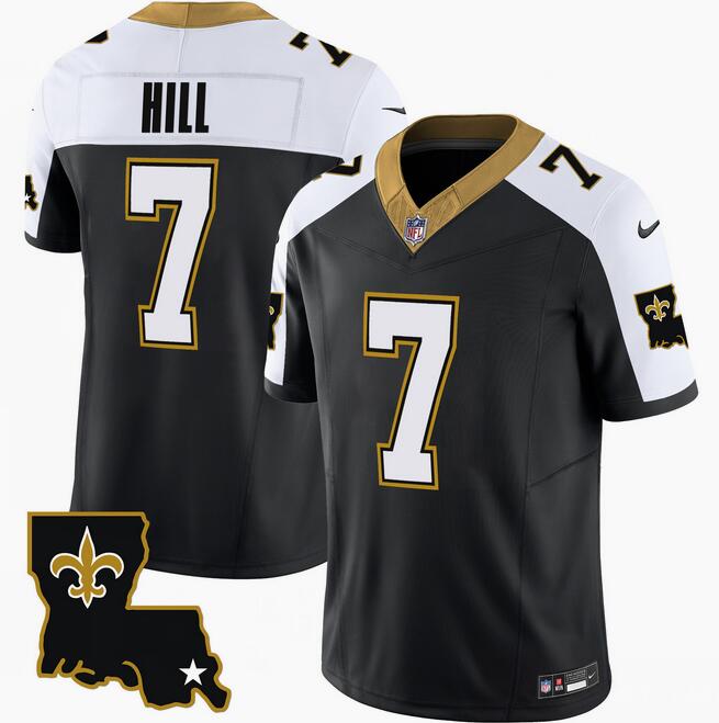 New Orleans Saints #7 Taysom Hill Black White 2023 F.U.S.E. 1987 Legacy Vapor Stitched Jersey - Zenithce