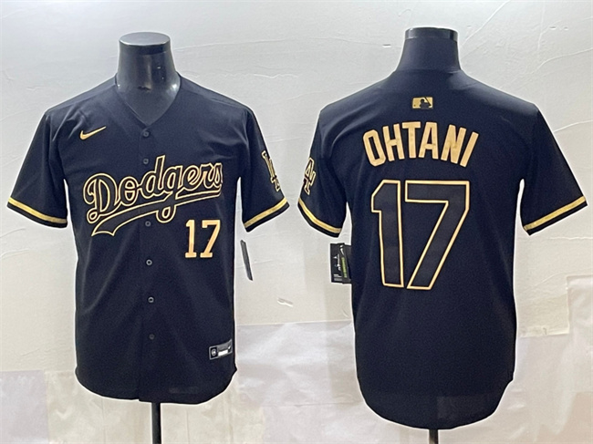 Los Angeles Dodgers #17 Shohei Ohtani Black Gold Limited Stitched Jersey - Zenithce