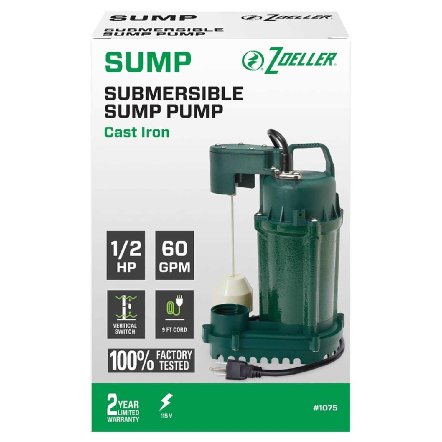Zoeller 1/2 HP Cast Iron Automatic Sewage Pump 266-0005 - Zenithce
