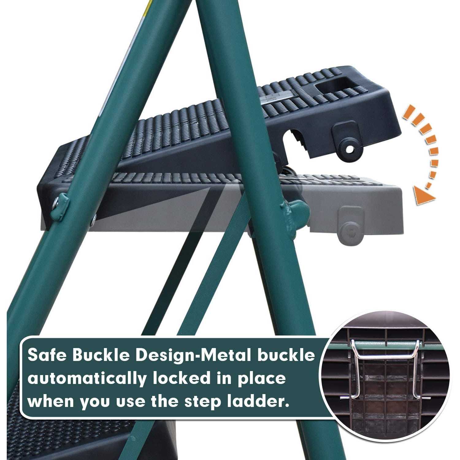 HBTower Step Ladder Folding Step Stool with Wide Anti-Slip Pedal - Zenithce