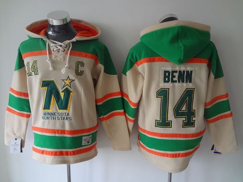 Stars #14 Jamie Benn Cream Sawyer Hooded Sweatshirt Stitched Jersey - Zenithce