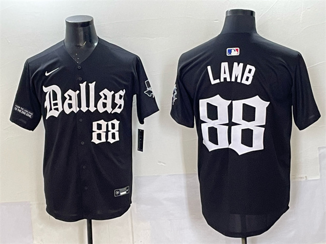 Dallas Cowboys #88 CeeDee Lamb Black 'Gothic Lone Star Edition' Limited Stitched Jersey - Zenithce
