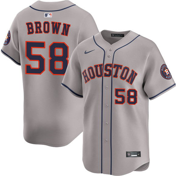 Houston Astros #58 Hunter Brown Gray 2025 Limited Stitched Jersey - Zenithce