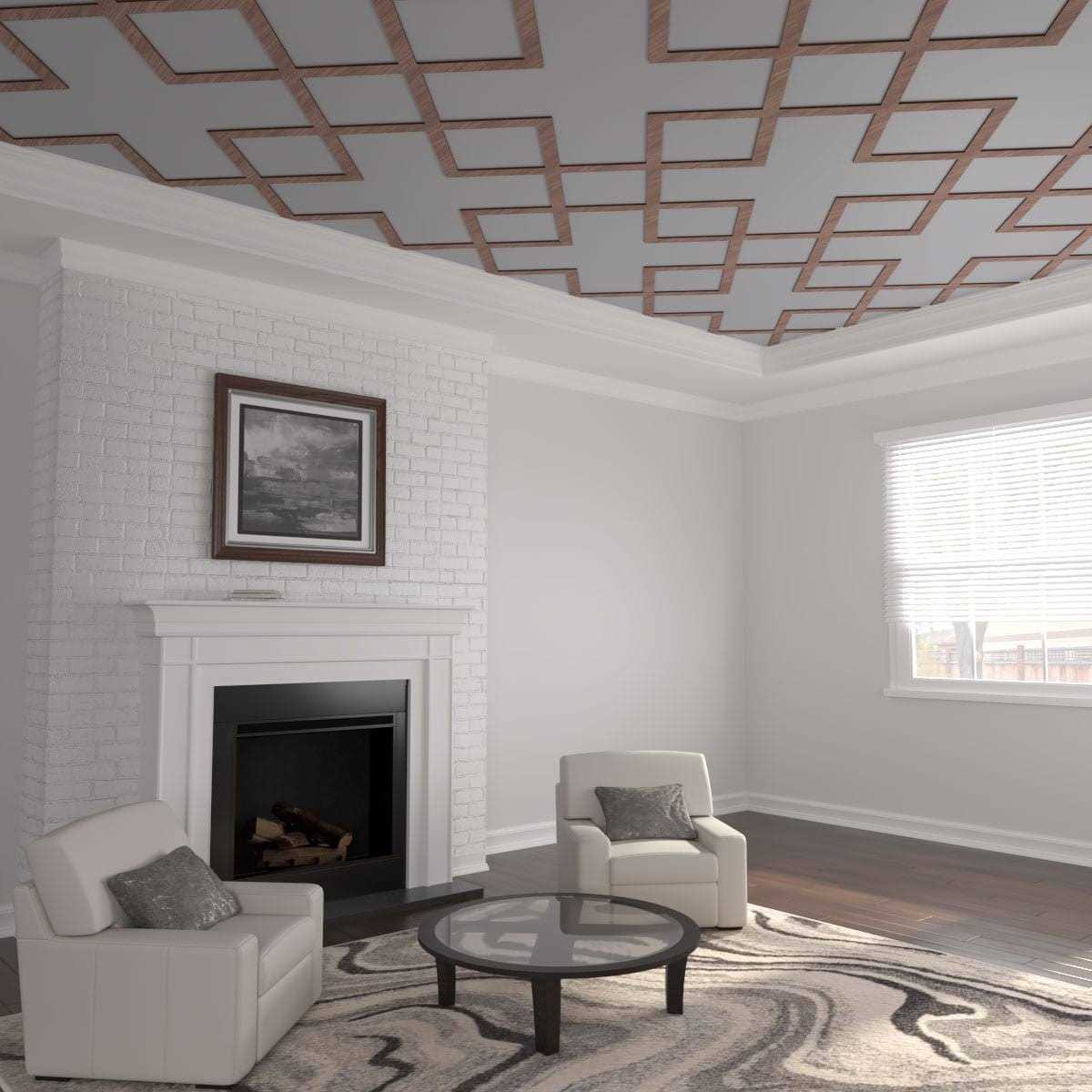 Ekena Millwork WALW24X24X0375STRCH 23 3/8W x 23 3/8H x 3/8T Large Strymon Decorative Fretwork Wood Wall Panels - Zenithce