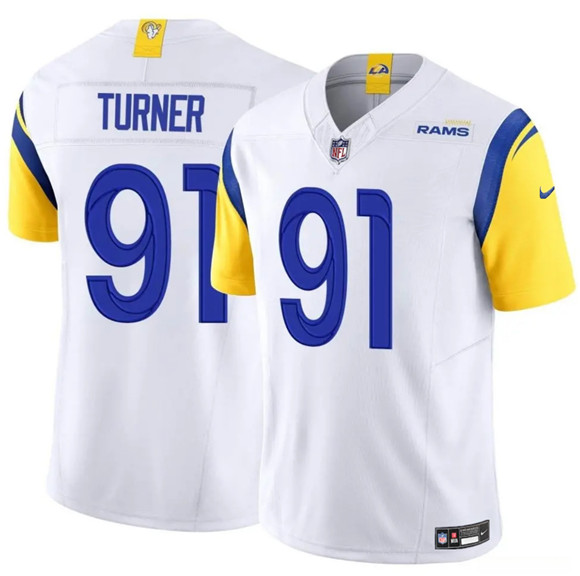 Los Angeles Rams #91 Kobie Turner White 2025 F.U.S.E. Vapor Untouchable Stitched Jersey - Zenithce