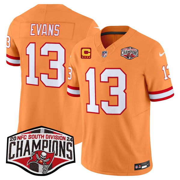 Tampa Bay Buccaneers #13 Mike Evans Orange 2024 F.U.S.E. NFC South Division Champions With 4-Star C Patch Limited Stitched Jersey - Zenithce