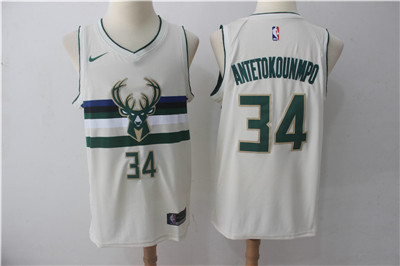 Bucks #34 Giannis Antetokounmpo Cream City Edition Swingman Jersey - Zenithce