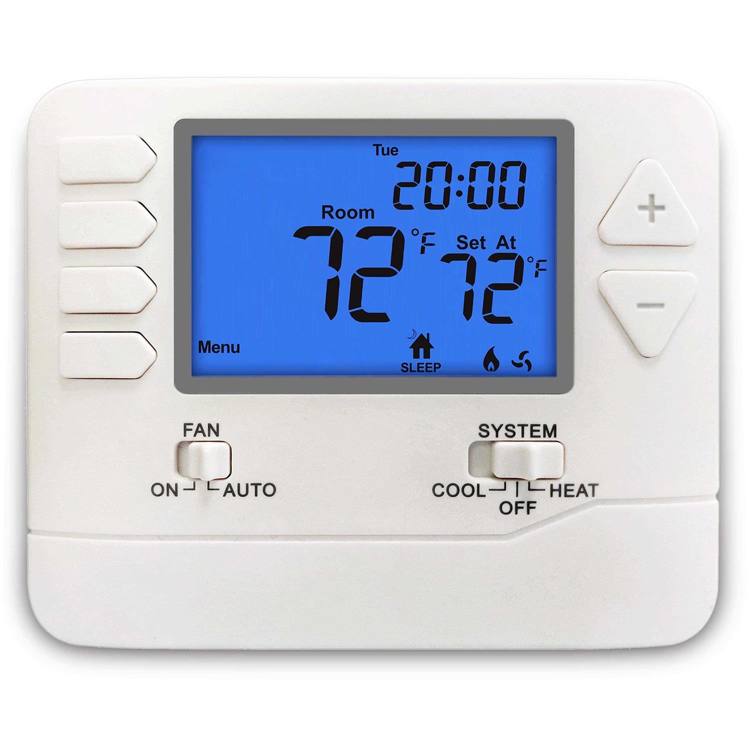 Electeck Digital Thermostat with Large LCD Display, Non-Programmable, Compatible with Single Stage Electrical and Gas/Oil System - Zenithce