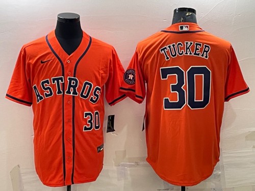Houston Astros #30 Kyle Tucker Orange With Patch Cool Base Stitched Jersey - Zenithce