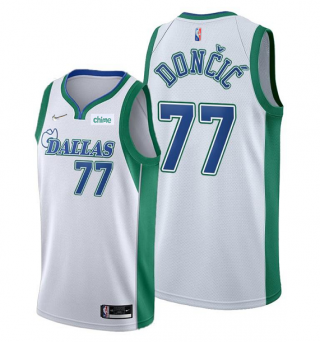 Dallas Mavericks #77 Luka Doncic 75th Anniversary City Edition White Stitched Jersey - Zenithce
