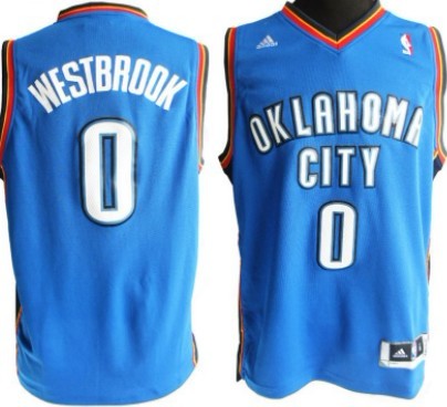 Oklahoma City Thunder #0 Russell Westbrook Revolution 30 Swingman Blue Jersey - Zenithce