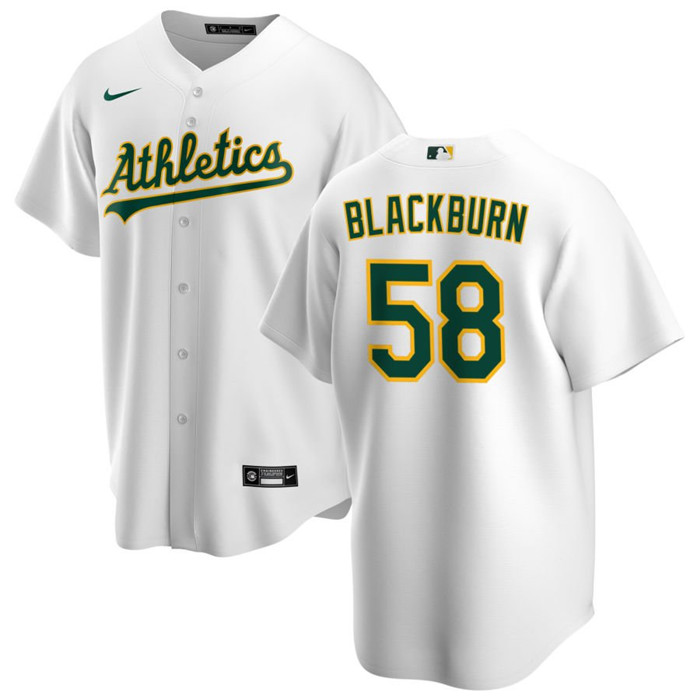 Oakland Athletics #58 Paul Blackburn White Cool Base Stitched Jersey - Zenithce