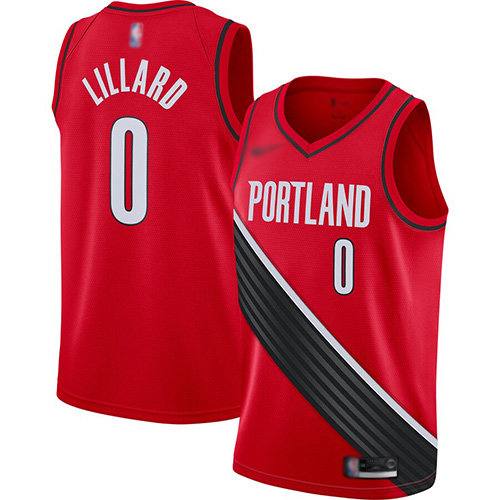 Blazers #0 Damian Lillard Red Swingman Statement Edition 2019-2020 Jersey - Zenithce