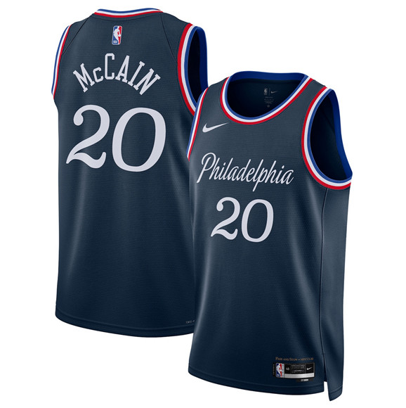 Philadelphia 76ers #20 Jared McCain Navy 2025-26 City Edition Swingman Stitched Jersey - Zenithce