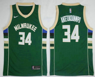 Milwaukee Bucks #34 Giannis Antetokounmpo Green 2017-2018 Swingman Stitched Jersey - Zenithce