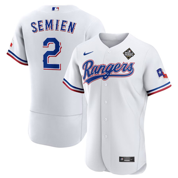 Texas Rangers #2 Marcus Semien White 2023 World Series Flex Base Stitched Jersey - Zenithce