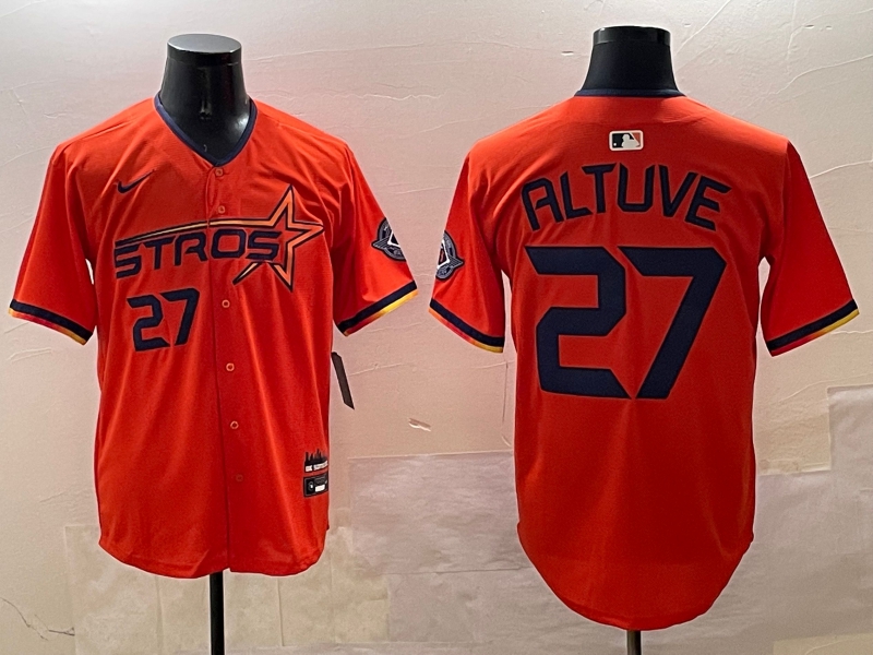 Houston Astros #27 Jose Altuve Orange 2025 City Connect Limited Stitched Jersey - Zenithce