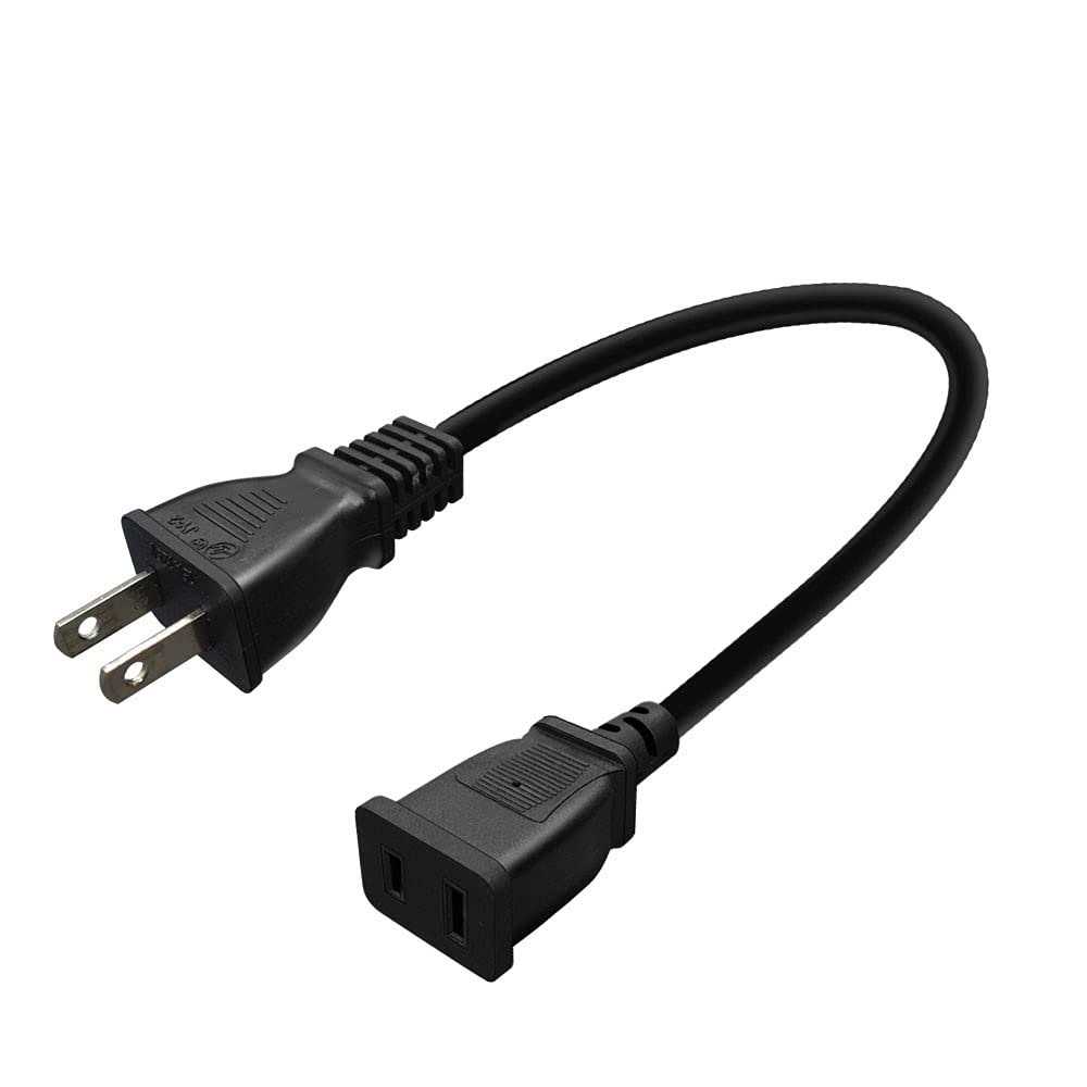 Toptekits USA Outlet Saver Power Extension Cord Cable 125v 10a 2-Prong 2 Outlets for Nema 5-15p to Nema 5-15R,nice Short Little Extension - Zenithce