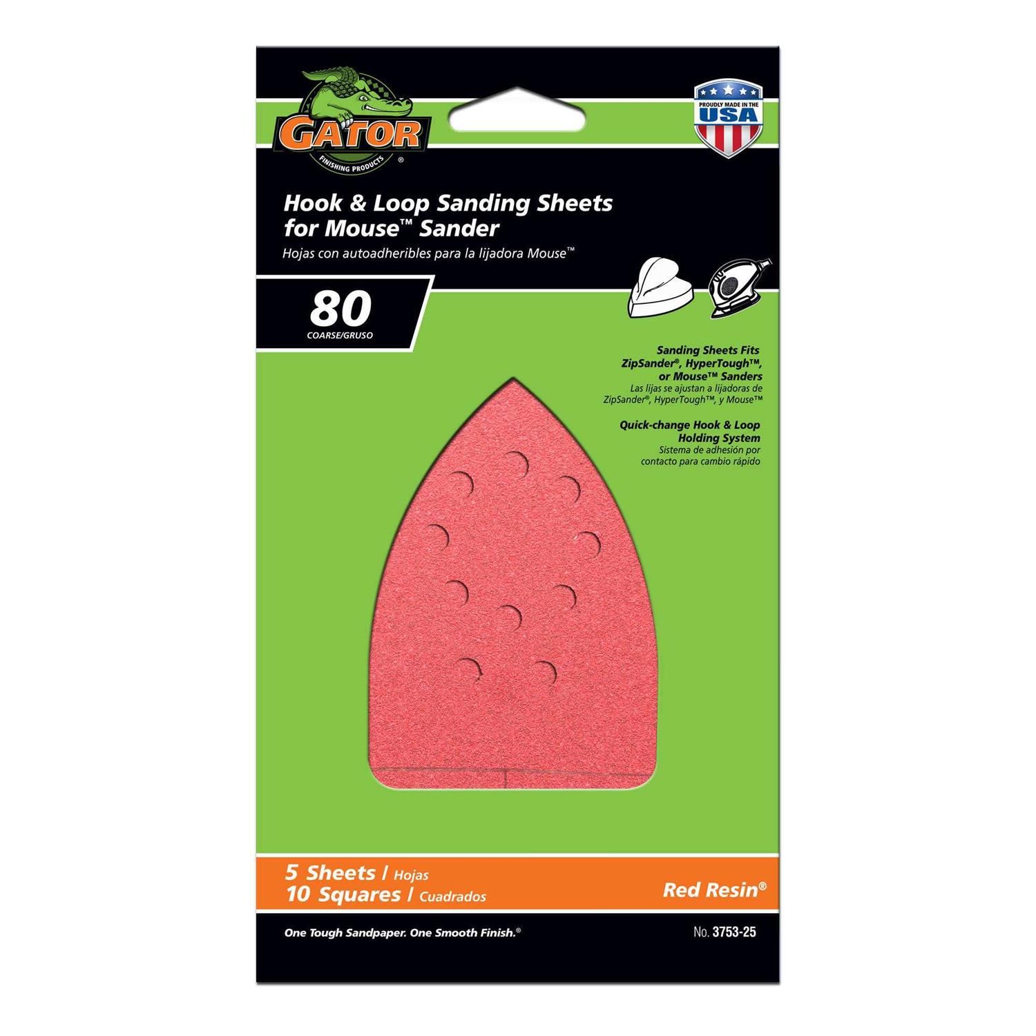 Gator Hook & Loop Mouse Detail Sanding Sheets - Zenithce