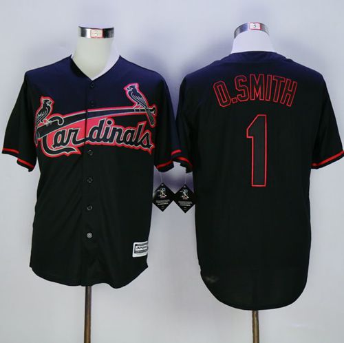 Cardinals #1 Ozzie Smith Black New Cool Base Fashion Stitched Jersey - Zenithce