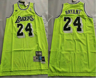 Los Angeles Lakers #24 Kobe Bryant Green With Black Name Hardwood Classics Soul Swingman Throwback Jersey - Zenithce