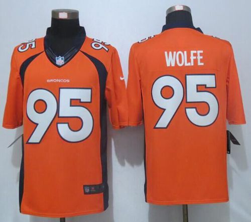 Broncos #95 Derek Wolfe Orange Team Color Stitched New Limited Nike Jersey - Zenithce