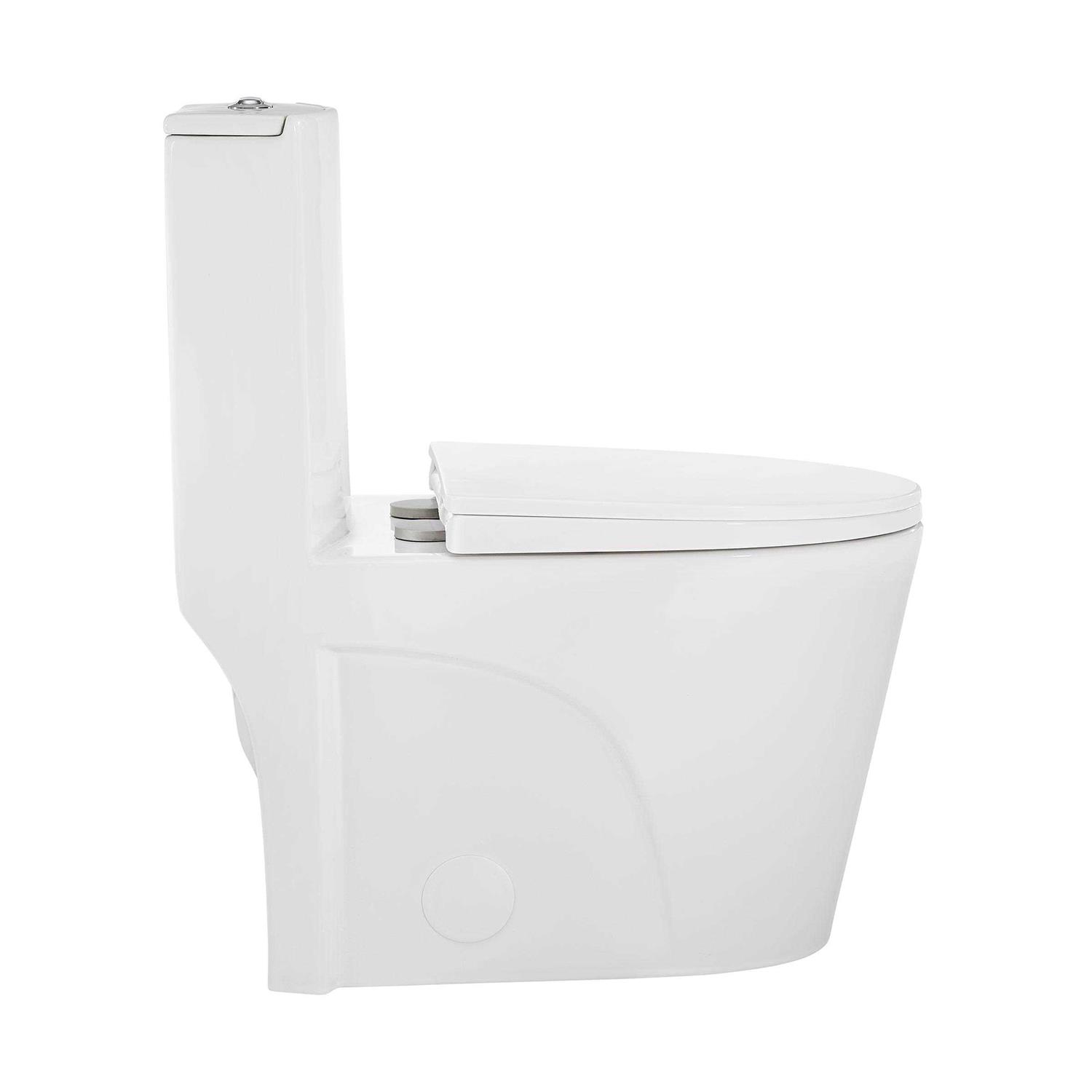 Swiss Madison St. Tropez Collection SM-1T254BQ One Piece Elongated Toilet Dual Vortex Flush 1.1/1.6 GPF - Zenithce