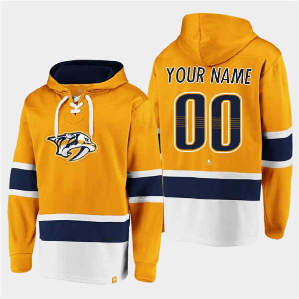Nashville Predators Custom Gold Ageless Must-Have Lace-Up Pullover Hoodie - Zenithce