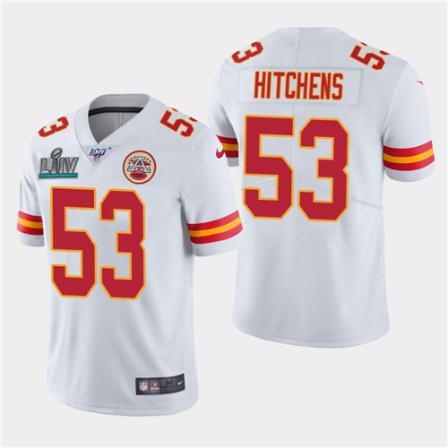 Chiefs #53 Anthony Hitchens White Super Bowl LIV Vapor Untouchable Limited Stitched Jersey - Zenithce