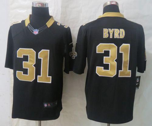 Saints #31 Jairus Byrd Black Team Color Stitched Limited Nike Jersey - Zenithce