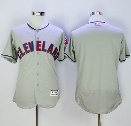 Indians Blank Grey Flexbase Authentic Collection Stitched Jersey - Zenithce