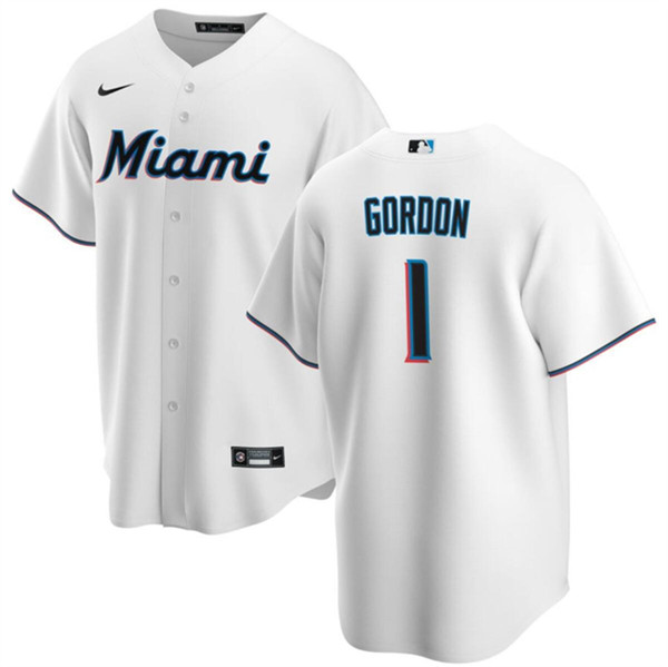 Miami Marlins #1 Nick Gordon White Cool Base Stitched Jersey - Zenithce