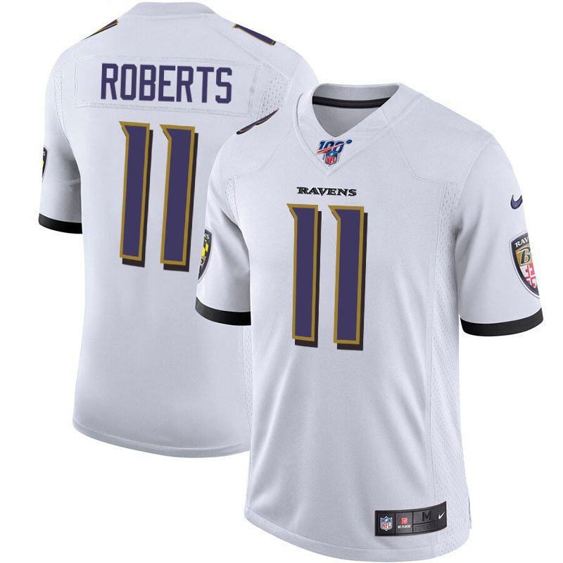 Baltimore Ravens #11 Seth Roberts White 100th Season Limited Stitched Jersey - Zenithce