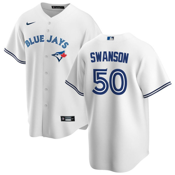 Toronto Blue Jays #50 Erik Swanson White Cool Base Stitched Jersey - Zenithce