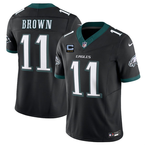 Philadelphia Eagles #11 A.J. Brown Black 2025 F.U.S.E. With 3-Star C Patch Vapor Untouchable Limited Stitched Jersey - Zenithce