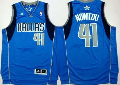 Dallas Mavericks #41 Dirk Nowitzki Revolution 30 Swingman Light Blue Jersey - Zenithce