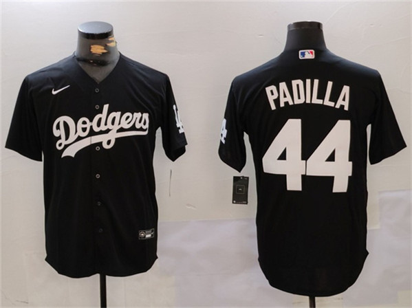 Los Angeles Dodgers #44 Vicente Padilla Black Cool Base Stitched Jersey - Zenithce