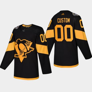 Custom Pittsburgh Penguins Coors Light 2019 Stadium Series Black Authentic Jersey - Zenithce