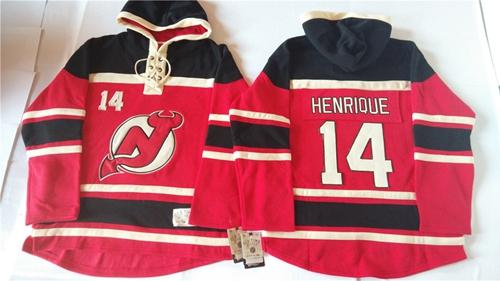 Devils #14 Adam Henrique Red Sawyer Hooded Sweatshirt Stitched Jersey - Zenithce