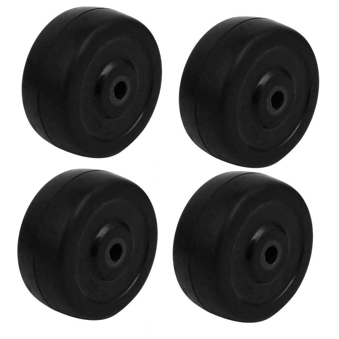 Harfington Rubber Wheel Skateboard Trolley Caster Pulley Black - Zenithce