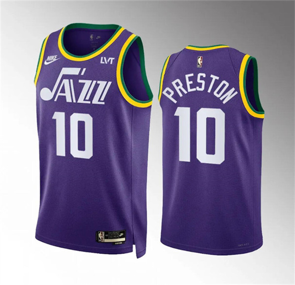 Utah Jazz #10 Jason Preston Purple 2023-24 City Edition Stitched Jersey - Zenithce