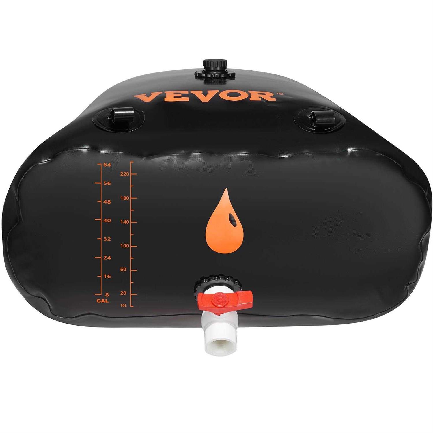 VEVOR Portable Water Storage Bladder Large Capacity Water Storage Containers,1000D PVC Water Bladder Including Spigots and Overflow Kit - Zenithce